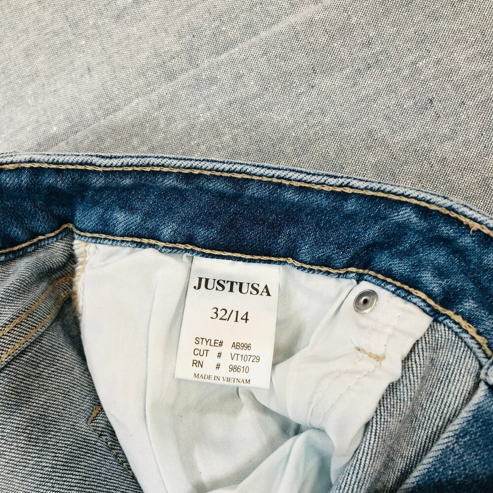 Just USA 32/14 Blue Jeans Carol High Rise Button Fly Cropped Slim Straight NWT L - Picture 5 of 10
